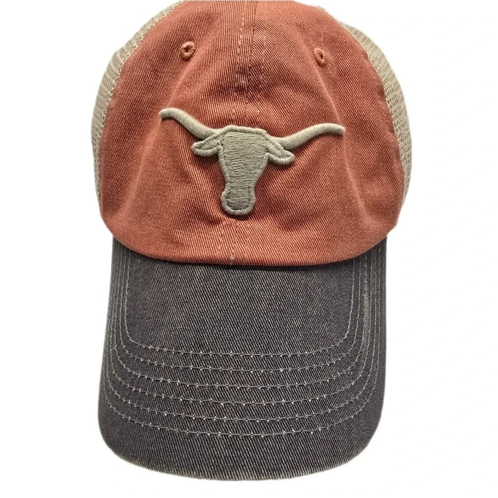 Top of the World Texas Longhorns Hat Cap Adjustable Mesh Strap Back Burnt Orange
